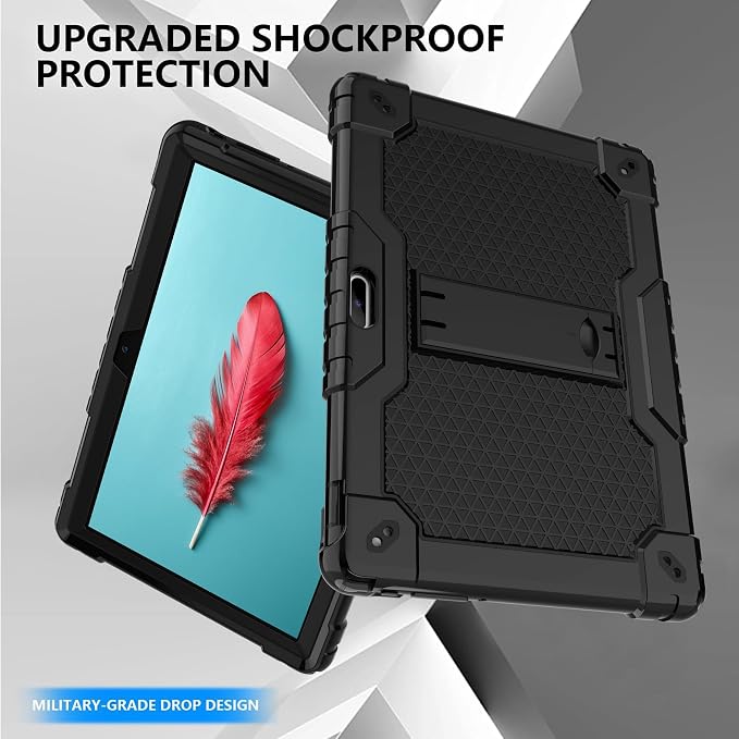 case for Dragon Touch Notepad K10 MAX10 Plus Case Built in Stand Shoulder Strap for FEONAL K118 K101 Veidoo T80 Plus 10.1 inches Tablet (Black/Black)