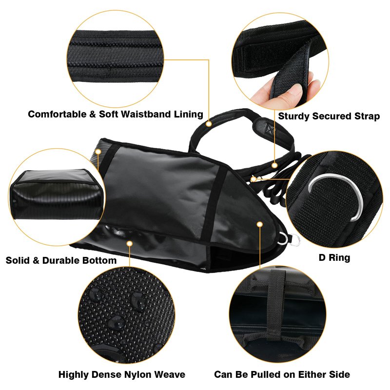 doksmeria Weight Sled Trainer Adjustable, Upgrade Sandbag Sled Trainer Resistance Sled Trainer for Sprinter Speed Training Indoor Outdoor, Running Sled Trainer with 3 Weight Sandbags
