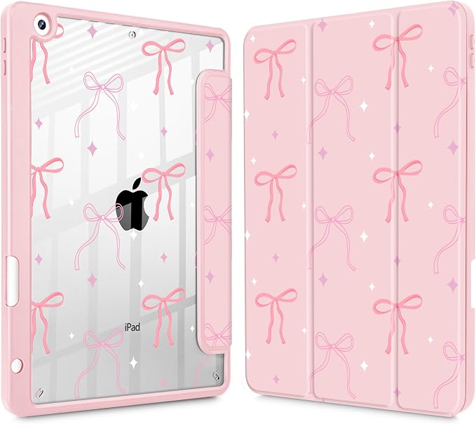 Tuiklol for iPad 10.2 inch 9th / 8th / 7th Gen 2021 2020 2019 Release Case | Built in Pencil Holder - TPU Protection Trifold Stand Stand Clear Back Tablet Cover With Auto Wake/Sleep Blue berries