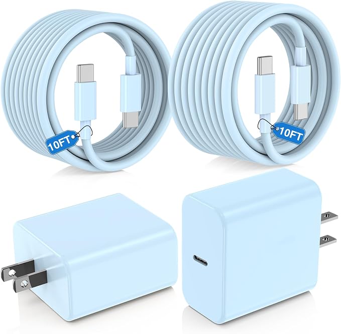 2Pack 65W USB C Charger Block Super Fast Charging Type C Wall Adapter with 3 Port 100W PD Quick Charging for Samsung Galaxy S26/S25 Ultra iPhone 17/16/15 Pro Max iPad Pro/Air &amp MacBook Pro/Air