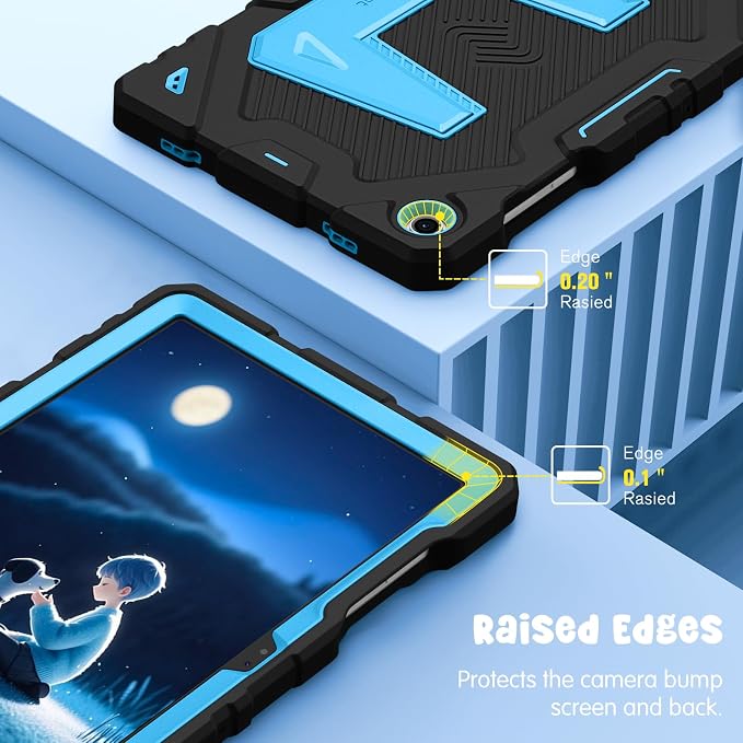 Fintie Kid-Friendly Case for Samsung Galaxy Tab A11+/A9+ 11'' Black | Rugged Shockproof Case Kickstand &amp Shoulder Strap Adjustable Stand 3-Layer Drop Protection for Learning &amp Travel