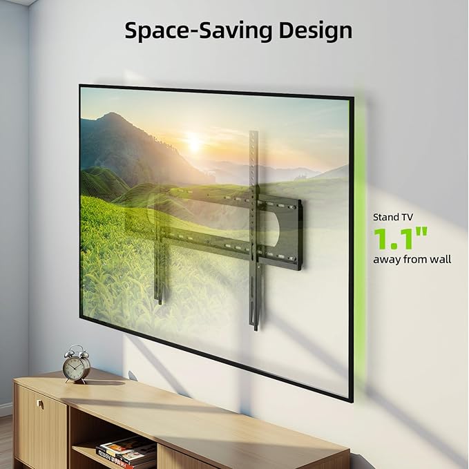 USX MOUNT Fixed TV Wall Mount for 65-120 inch Flat TVs up to 220 Lbs, Low Profile Wall Mount TV Bracket fits 16" 18" 24" 32" Stud Spacing, Max VESA 900x600mm for Most 65 75 85 86 90 98 100 120 inch