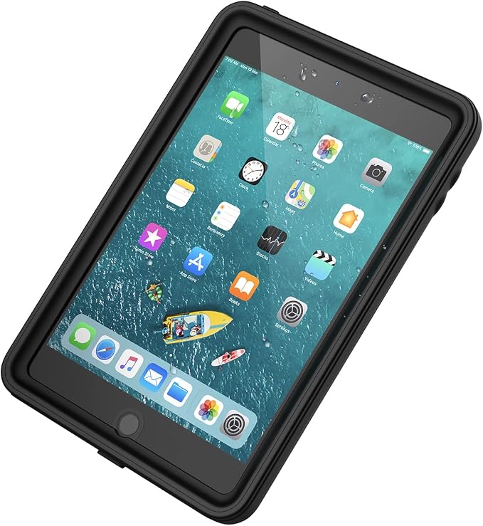 Catalyst Case for iPad mini 5 Edition 2019 Full Body Protection Waterproof 6.6ft Drop Proof 4ft Kickstand Included Touch ID Built-in Screen Protector iPad case for Kids - Stealth Black