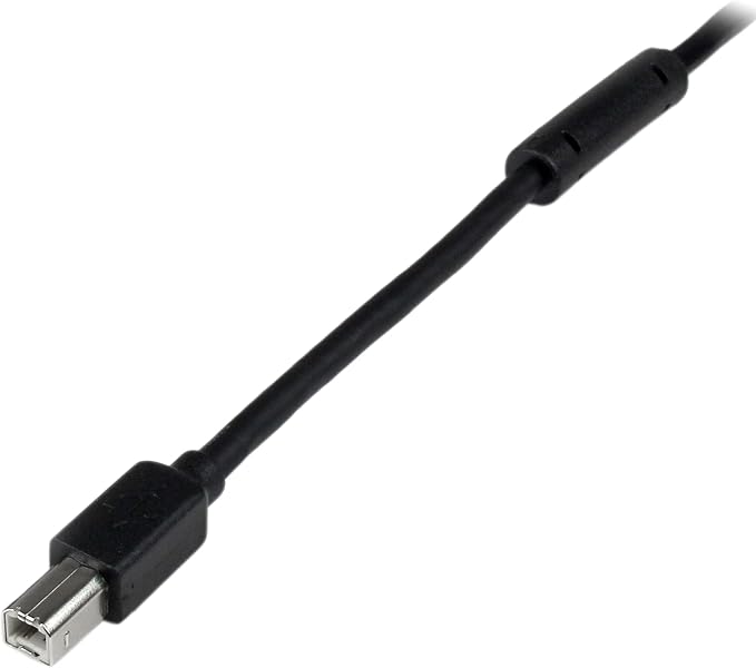 StarTech 30ft Active USB 2.0 Cable USB-A to USB-B Black (USB2HAB30AC) | Printer cable Cord Extension Male to Male Built-in equalizing chip for 30ft USB 2.0 connections