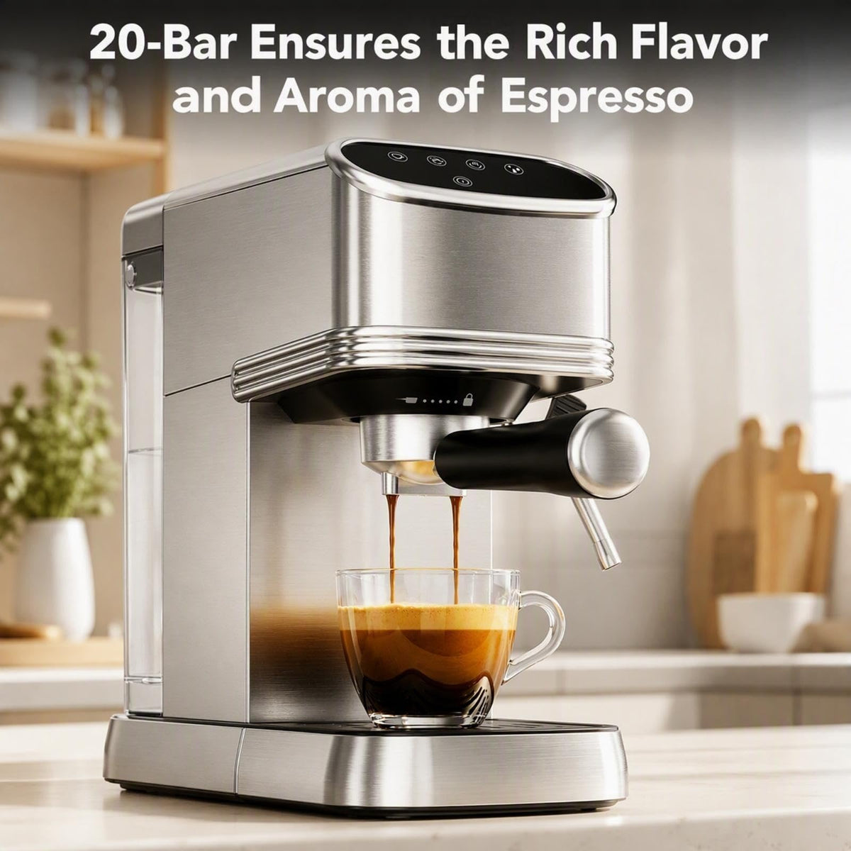 Kismile Stainless Steel 20 Bar Espresso Machine with Milk Frother