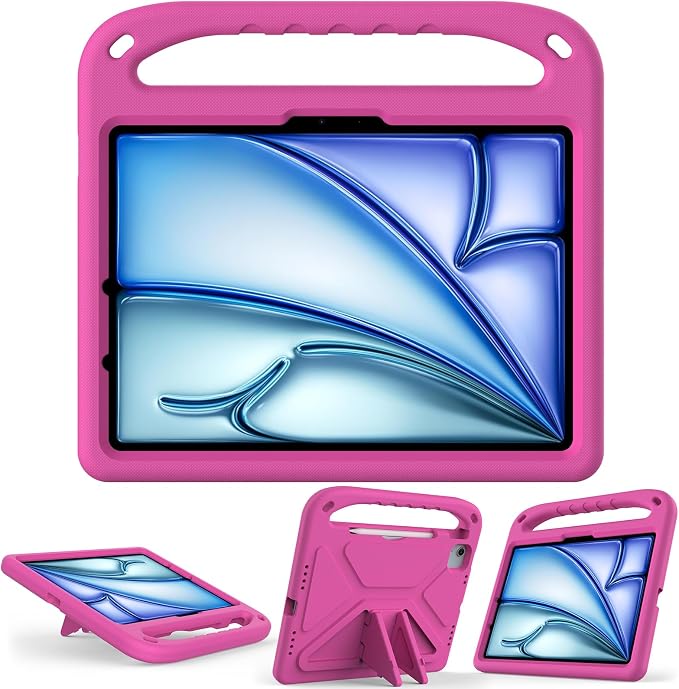 Dteck Kids Case for iPad 10.2 - Shockproof Rugged EVA Handle Stand Child Proof Case for iPad 9/8/7 Generation Black