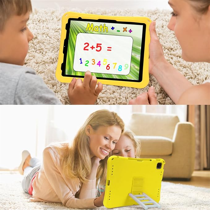 Kids Case for iPad Air 13 (2026/2025/2024) M4/M3/M2 &amp iPad Pro 13 2024 &amp iPad Pro 12.9 Cover 6th/5th/4th/3rd Gen (2022/2021/2020/2018) DIY Figures EVA Rubber Handle Stand Shockproof Bumper