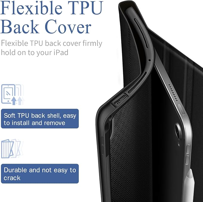 Antbox Case for iPad Air 11-inch M4/M3/M2 (2026/2025/2024) iPad Air 5th/4th Generation 10.9'' Vegan Leather with Pencil Holder Typing Angle Auto Sleep/Wake Muti-Stand
