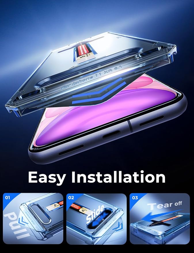MAGIC JOHN 2 Pack for iPhone 11/iPhone XR 6.1 inch Tempered Glass Screen Protector Auto Dust-Elimination Installation Bubble Free HD Clear Easy Installation
