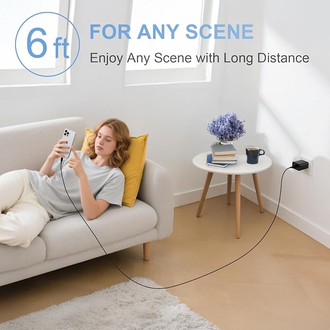 iPhone 17 16 Charger Fast Charging Extra Long 10FT USB C Charger(Black) | for iPhonesiPadsTabletsAndroid devices[ETL SAFETY CERTIFIED] 20W Type C Charger Block with Fast Charging USB C Cables