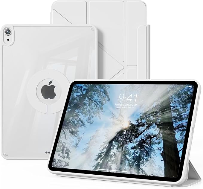 Clear Case for iPad A16 11th/10th Generation 2025/2022 Black | 360° Rotating Magnetic Detachable ipad a16 Case Clear with Pencil Holder Auto Wake/Sleep for ipad 11 inch a16 case