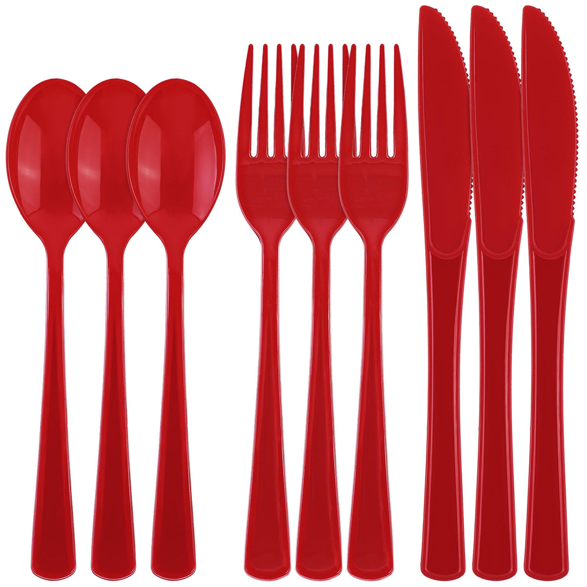 Kochorie 300 Pieces Light Pink Plastic Silverware with Spoons Forks Knives