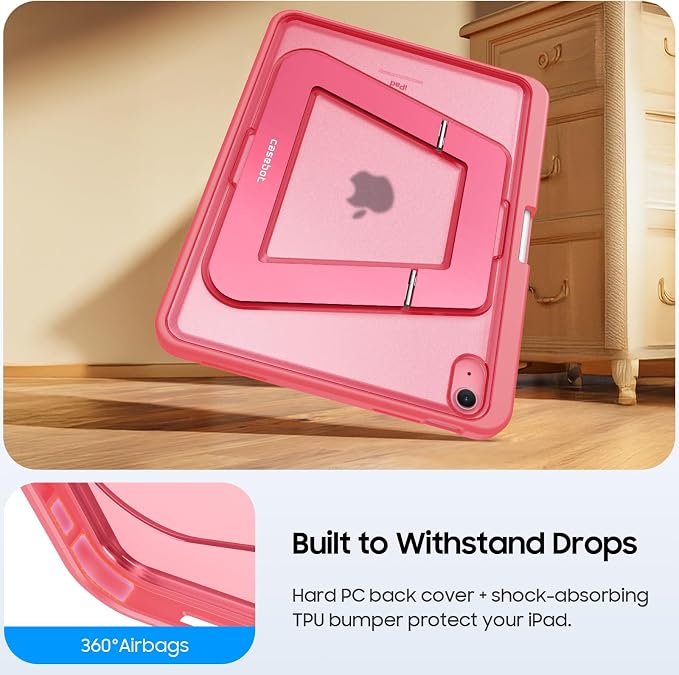 Fintie Shockproof Case for iPad (A16) 11th Gen 11-in iPad 10th Gen 10.9 | Slim Frosted Hard Back Cover Multi-Angle Viewing Built-in Kickstand &amp Pencil Holder Anti-Scratch Black