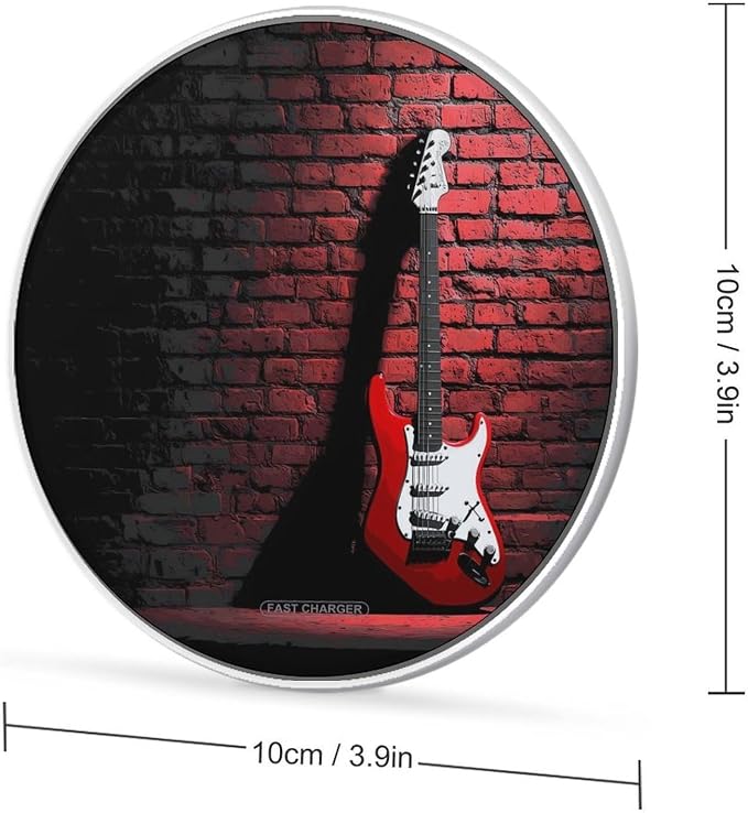 Guitar Printed Music Wireless Charger Portable Charging Pad | LightweightAll Smartphone