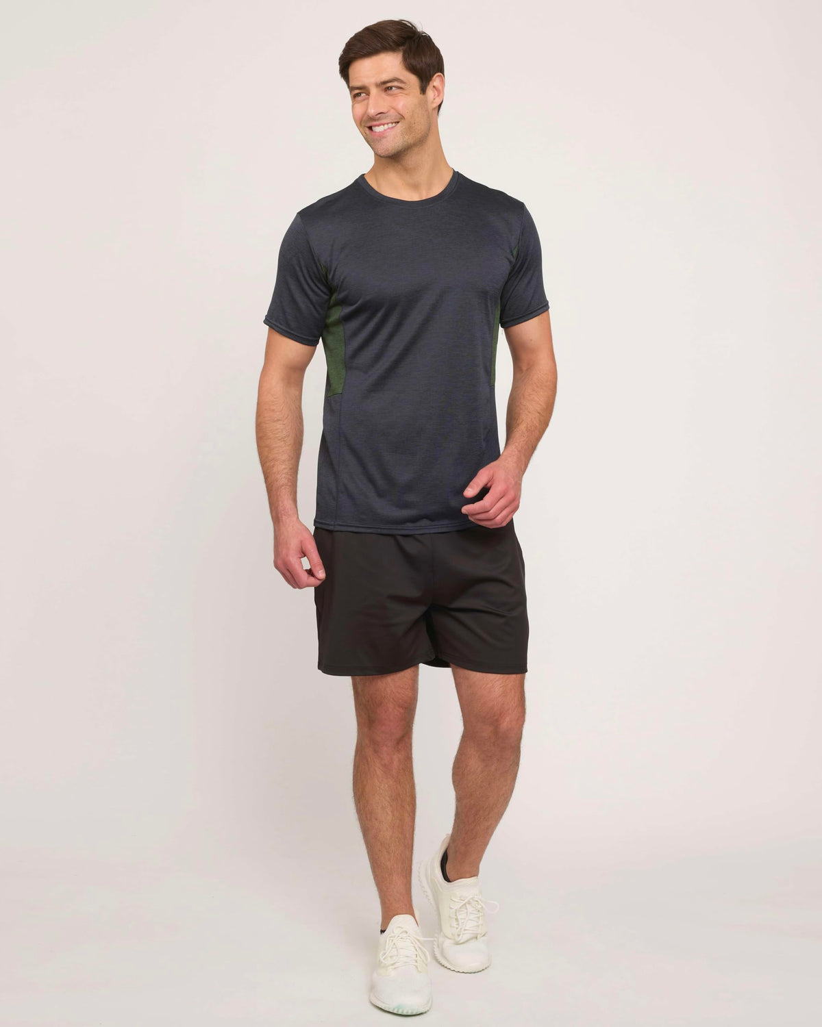 Real Essentials 5 Pack: Men's Dry-Fit Short Sleeve Crew Neck T Shirts Fitness Running Gym Workout Cool Exercise Athletic Tee, Set 7, Small