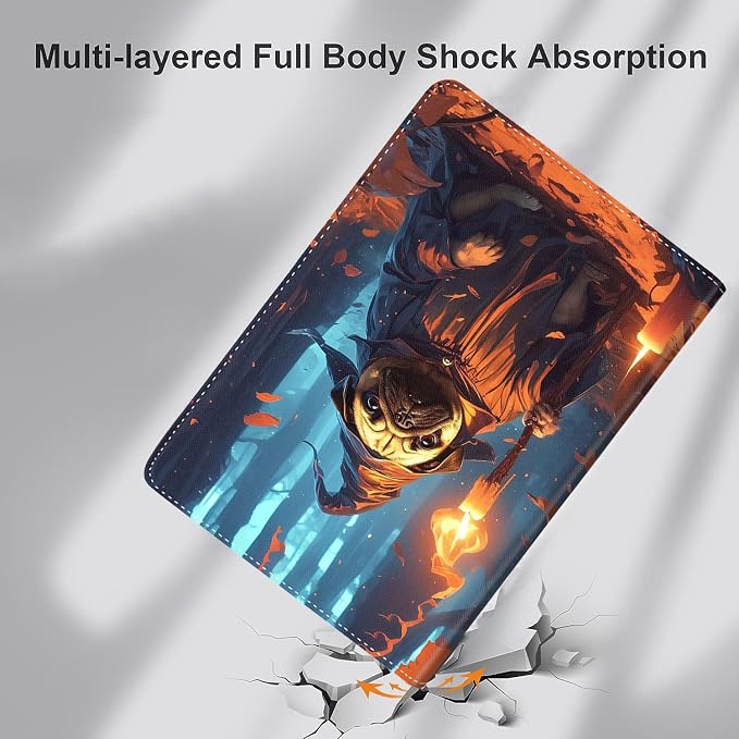 Case for iPad (A16) 11th Generation 11 Inch (2025) iPad 10th Generation 10.9 Inch (2022)，Slim Fit Foldable Standing Cover Case with Auto Sleep/Wake ，Moth Moon