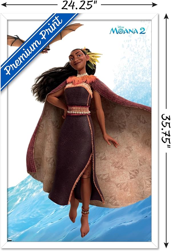 Trends International Disney Moana 2 - Matangi Wall Poster, 34L x 22.4W, White Framed Version