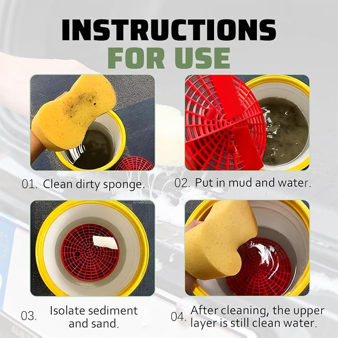 Bullet Car Wash Bucket Grit Trap Inserts, Vehicle Detailing Wash Filter