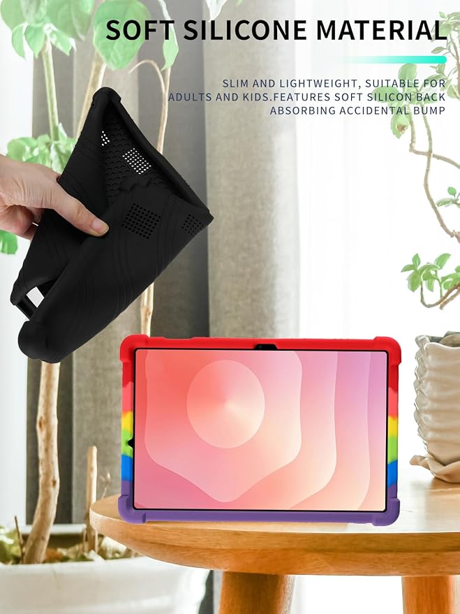 Case for Samsung Galaxy Tab S11 Tablet 11 inchWUNIAK Shock Proof Lightweight Stand Rubber Shell Protective CoverKids Friendly Soft Silicone Adjustable Stand CoverBlue