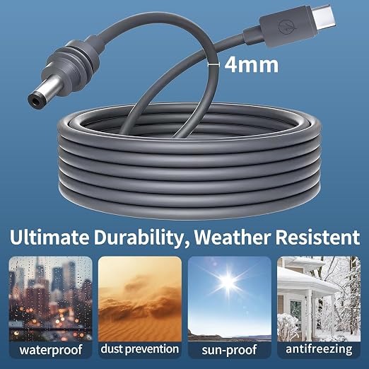 Starlink Mini USB C to DC Cable 100W | 10FT/3M Starlink Mini USB Type C Power Cable Accessories Direct to DC for Starlink Mini 20AWG