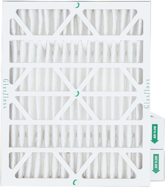 18x24x4 MERV 10 4" Inch Pleated Air Filters By Glasfloss. Box of 3. Actual