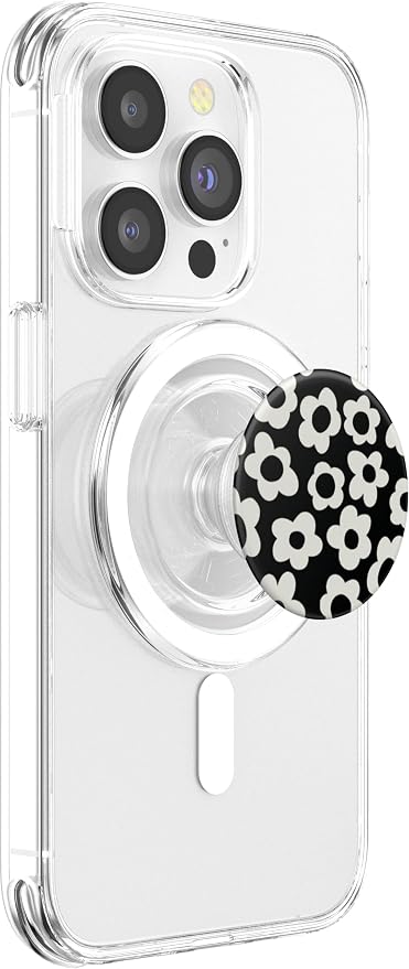PopSockets Floral Phone Grip &amp Stand – Black Mod Flower PopSockets PopGrip for MagSafe