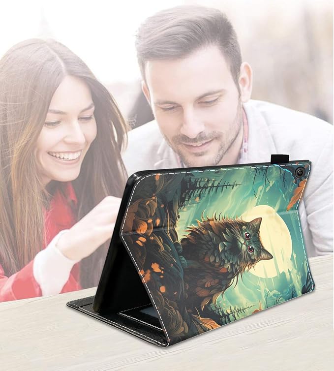 Case for Amazon Fire HD 10 Tablet (9th/7th Generation 2019/2017 Release) Slim PU Leather Cover with Card Slot &amp Auto Wake/Sleep for Fire 10.1 Tablet African American Girl