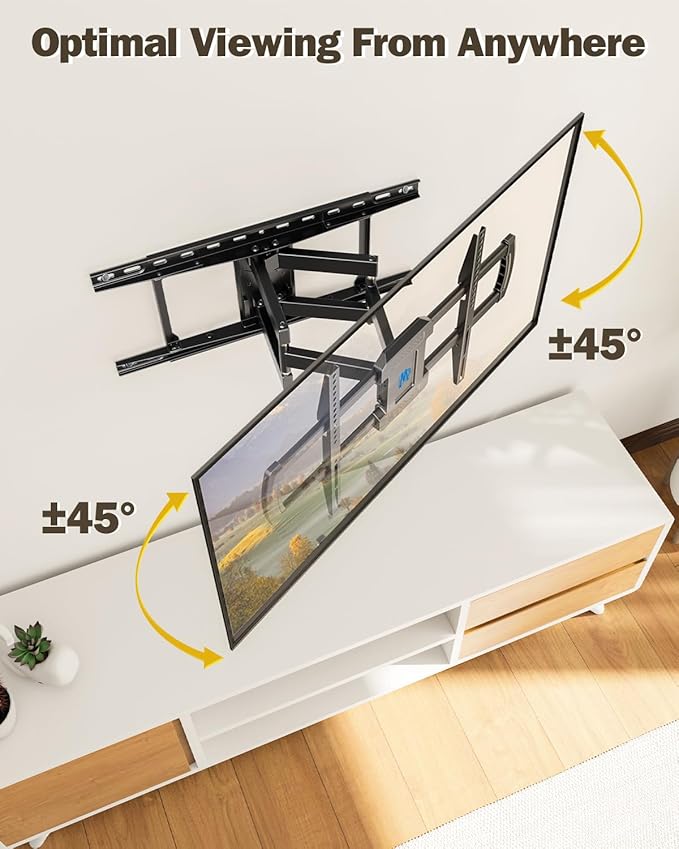 Mounting Dream UL Listed Full Motion TV Wall Mount for Most 42-84'' TVs, TV Mount with Premium Ball Bearing Design for Smooth Extension and Swivel, Max VESA 600x400mm, 100LBS, Up to 24'' Wood Stud
