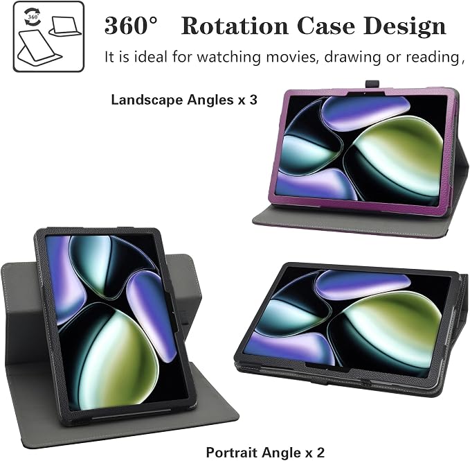 LiuShan Compatible with REDMAGIC Astra caseZuleisy E8A case360 Degree Rotation Stand PU Cover for REDMAGIC Astra 9 Inch Tablet(Not Fit Other Tablet)Black