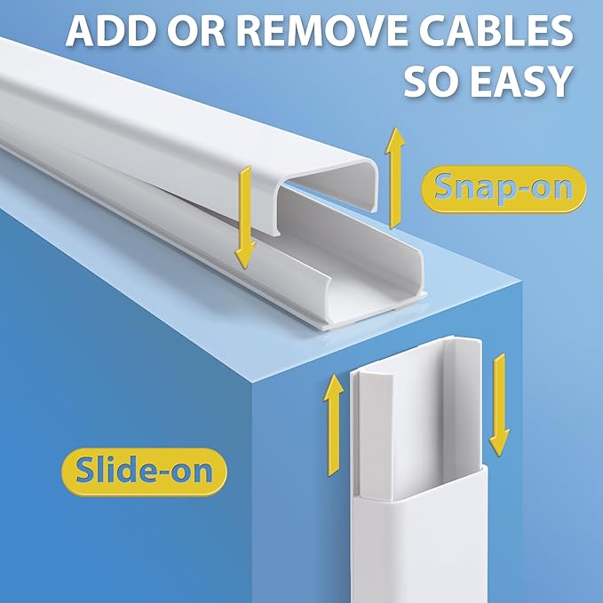 Wire Cover for Wall Mount TV, 32in(2xL16in) Wall Cord Cover, X-Large TV Cable Hider Hide Cords Wall Mounted TV, Cord Hider Wall, Wall Cable Cover Cable Raceway Beige W1.54in x H0.75in
