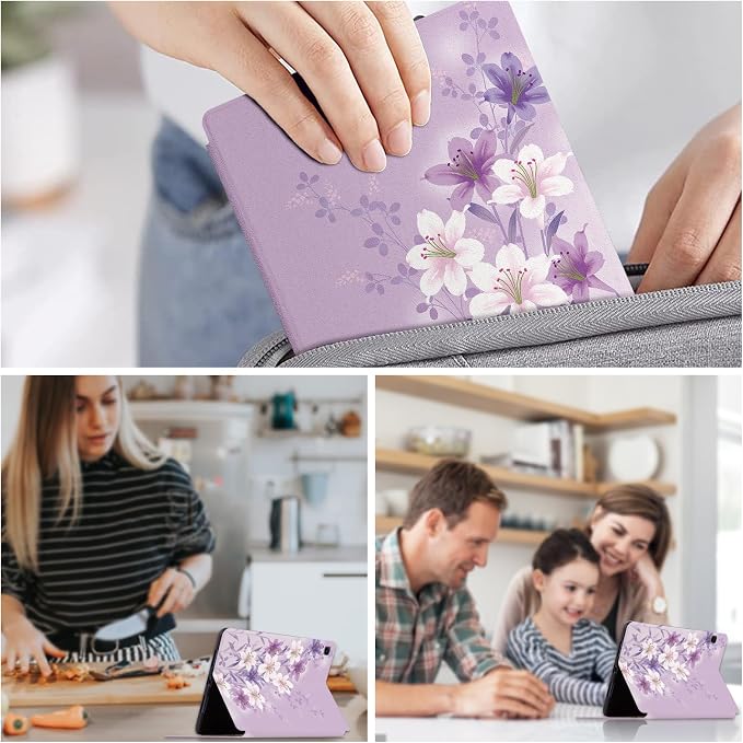 Shockproof Protective Case for Samsung Galaxy Tab S6 Lite 2024/2022/2020 Model SM-P610/P613/P615/P619 - Folding Stand Cover for Galaxy Tablet S6 Lite - Cute Dinosaur