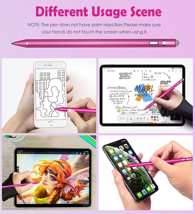 Active Stylus Pen for Touch ScreensDual Pen Tips for iOS &amp Android Drawing &amp WritingHigh Precise Digital Pencil for Apple iPhone 16/15/14/13/12/11/X/8iPad Air/Pro/MiniPhone/Tablet/Sam-sung