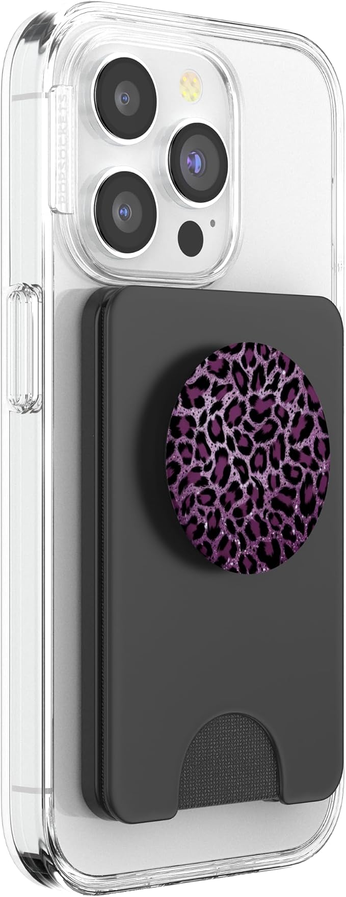 Purple Leopard Illustration Animal Print PopSockets PopGrip for MagSafe
