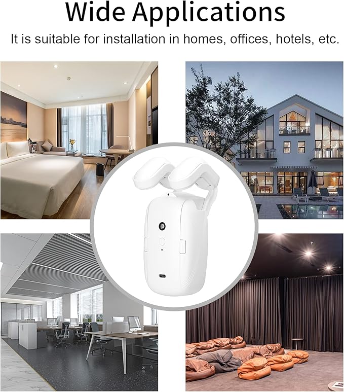 2PCS Tuya WiFi Intelligent Curtain Motor Electric Curtain Robot Automatic Opener No Wiring with Gateways Support APP Remote Control Timer Setup Temperature & Light Sensing Compatible with Home