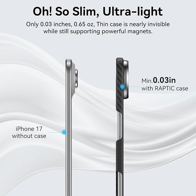 RAPTIC Aramid Fiber Case for iPhone 16 Pro Compatible with MagSafe Non-Slip &amp Slim 600D Aramid Fiber [Military Grade Drop Tested] Anti-Scratch Shockproof Protective Case 6.3 inch Black