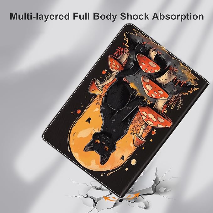 Case for iPad 9th/8th/7th Generation 2021/2020/2019 iPad 10.2 Inch Also Fit iPad Air 3th Gen 2019/iPad Pro 10.5 inch，Standing Cover with Auto Sleep/WakeCute Black Cat