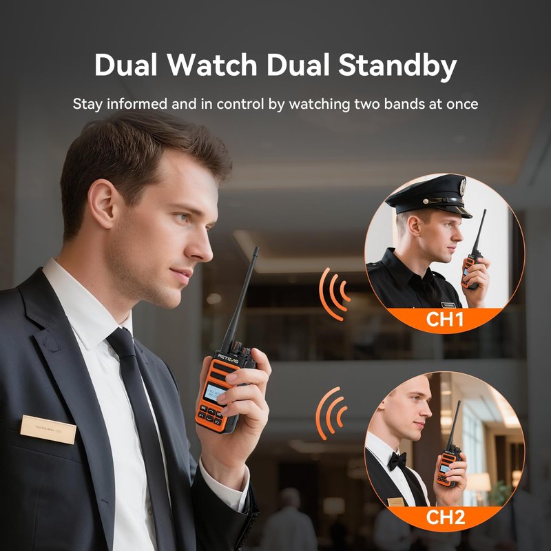 Retevis MateTalk C6B GMRS 2 Way Radio Long Range,Heavy Duty Walkie Talkies with Earpieces,Shock/Drop Resistant,1500mAh,Fast Charging,NOAA,Dual Watch,High Performance,Rugged Radios for Jobsite(6 Pack)