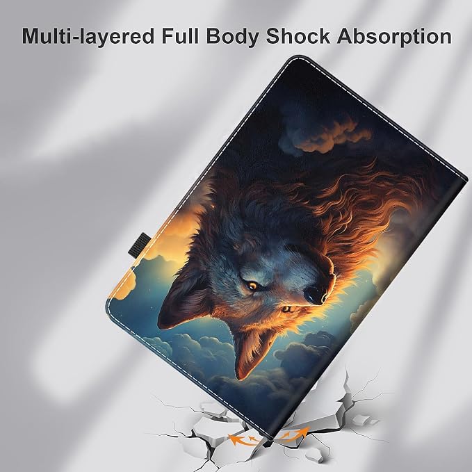 Case for Amazon Kindle Fire Max 11 Case (13th Gen 2023 Release) 11，Slim Fit Foldable Standing Cover Case with Auto Sleep/Wake for Fire 11 Max Tablet，Skull and Fire