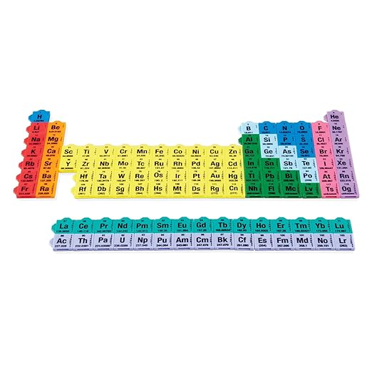 hand2mind Connecting Color Tiles Periodic Table for Kids Ages 10-13, Learn About Elements and Chemistry at Home, Atomic Number, Symbol, Weight, and Electron, Homeschool Supplies (163 Tiles)