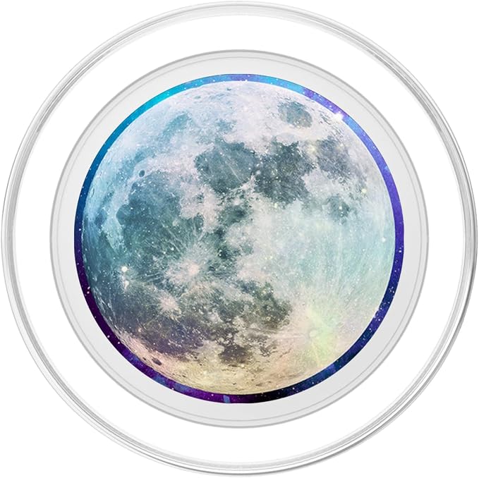 Moon Lunar Surface Full Space Galaxy Gray Green White PopSockets Adhesive PopGrip