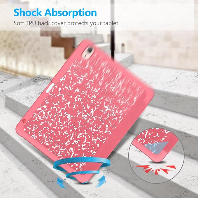 Fintie Slim Case for iPad Air 11-inch &amp iPad Air 5th/4th Generation 10.9 in | Tri-Fold Stand Flexible Soft TPU Back Cover Shockproof Protection Pencil Holder Scratch-Resistant Composition Lil