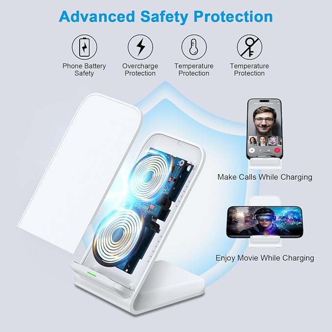 Wireless Charger Samsung Fast Charging Stand for Samsung Galaxy S26 Ultra S26+ S26 S25 S24 S23 S22 S21 S20 Ultra FE 15W Android Phone Wireless Charger Stand for Pixel 10a 10 9 Pro XL Fold 8a 7 Pro