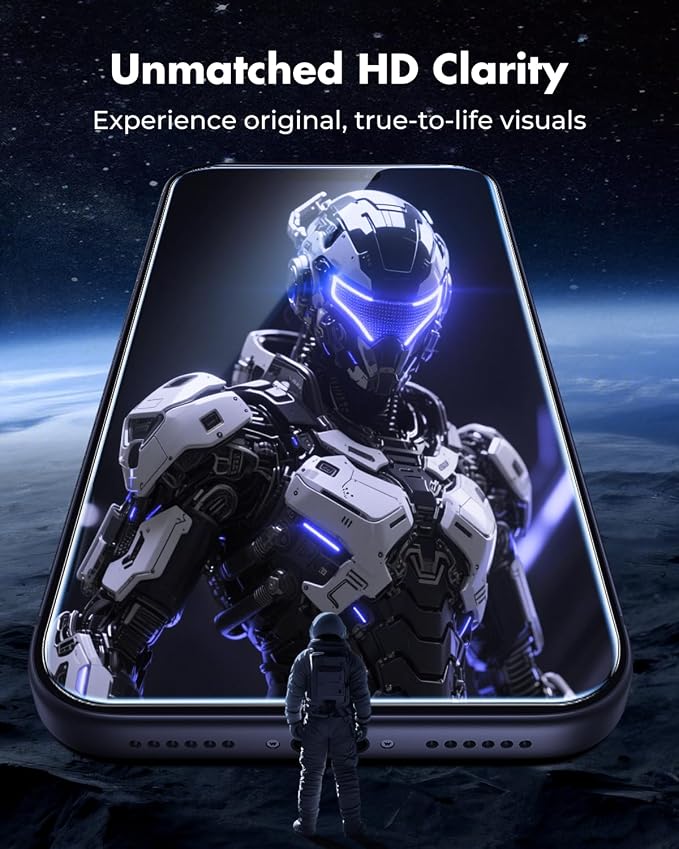UNBREAKcable iPhone 15 Screen Protector 3-Pack Upgraded Dual-Tempered Glass + 3 Camera Lens Protectors Military-Grade 9H Hardness HD Clarity Anti-Fingerprint Case Friendly 6.1 Inch | Upgraded Du