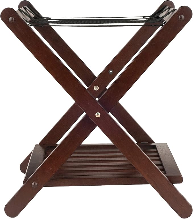 Winsome Remy Luggage Rack with Storage Shelf, for Guest Room, No Assembly, Cappuccino