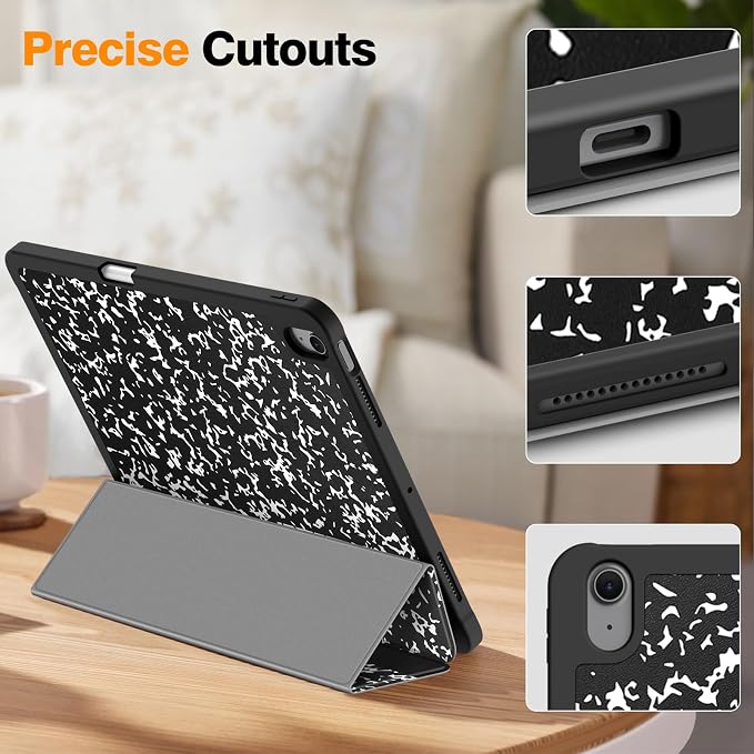 Fintie Slim Shockproof Case for iPad Air 13-inch M4/M3/M2 (2026/2025/2024) | Soft TPU Back Cover Drop protection Viewing &amp Typing Angles Pencil Holder Scratch-Resistant Composition Book