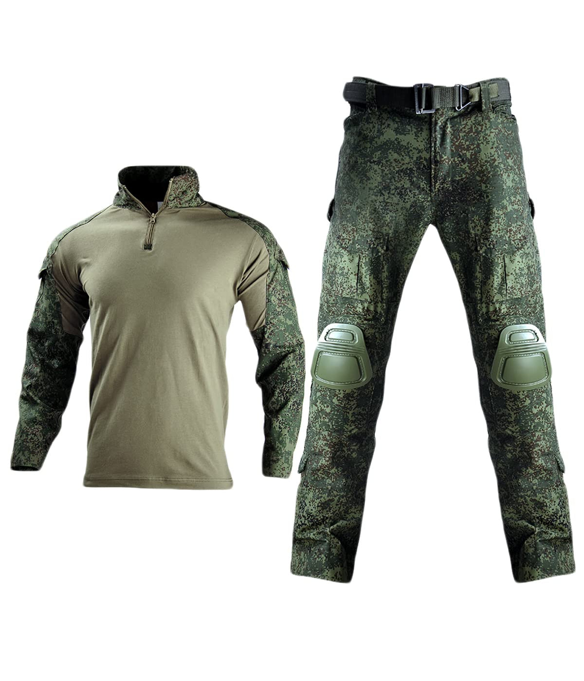 HARGLESMAN Mens Combat Suits Military Uniforms Army BDU Tactical Sets Shirts and Pants Comfortable Soft Breathable Quick Dry Snug Fitting Work Training Airsoft Paintball Apparel Gear Russian Camo S