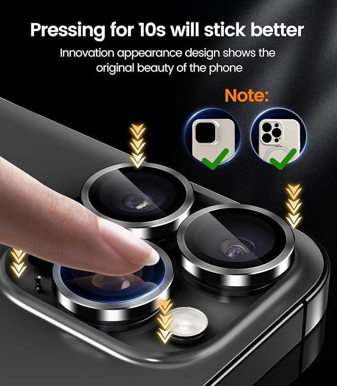 iGluz 2 Pack Anti-Reflection Camera Lens Protector for iPhone 17/16/16 Plus [98% Transmittance][1-Step Installation][Strong Adsorption] 9H Shatterproof Tempered Glass-Black