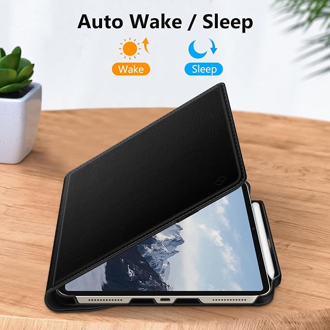 Fintie Rotating Case for iPad Air 13-inch M4/M3/M2 (2026/2025/2024) | 360° Swivel Stand Landscape &amp Portrait Viewing Shockproof Protective Cover Pencil Holder Auto Sleep/Wake Black