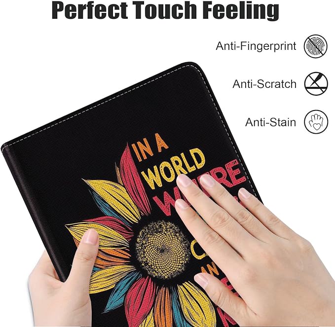 Case for iPad (A16) 11th Generation 11 Inch 2025 iPad 10th Generation 10.9 Inch 2022 Premium PU Leather Stand Folio Cover with Auto Sleep/Wake American Flag Sunflower and Cow