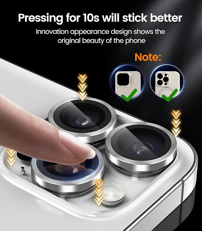 iGluz 2 Pack Anti-Reflection Camera Lens Protector for iPhone 17/16/16 Plus [98% Transmittance][1-Step Installation][Strong Adsorption] 9H Shatterproof Tempered Glass-Black